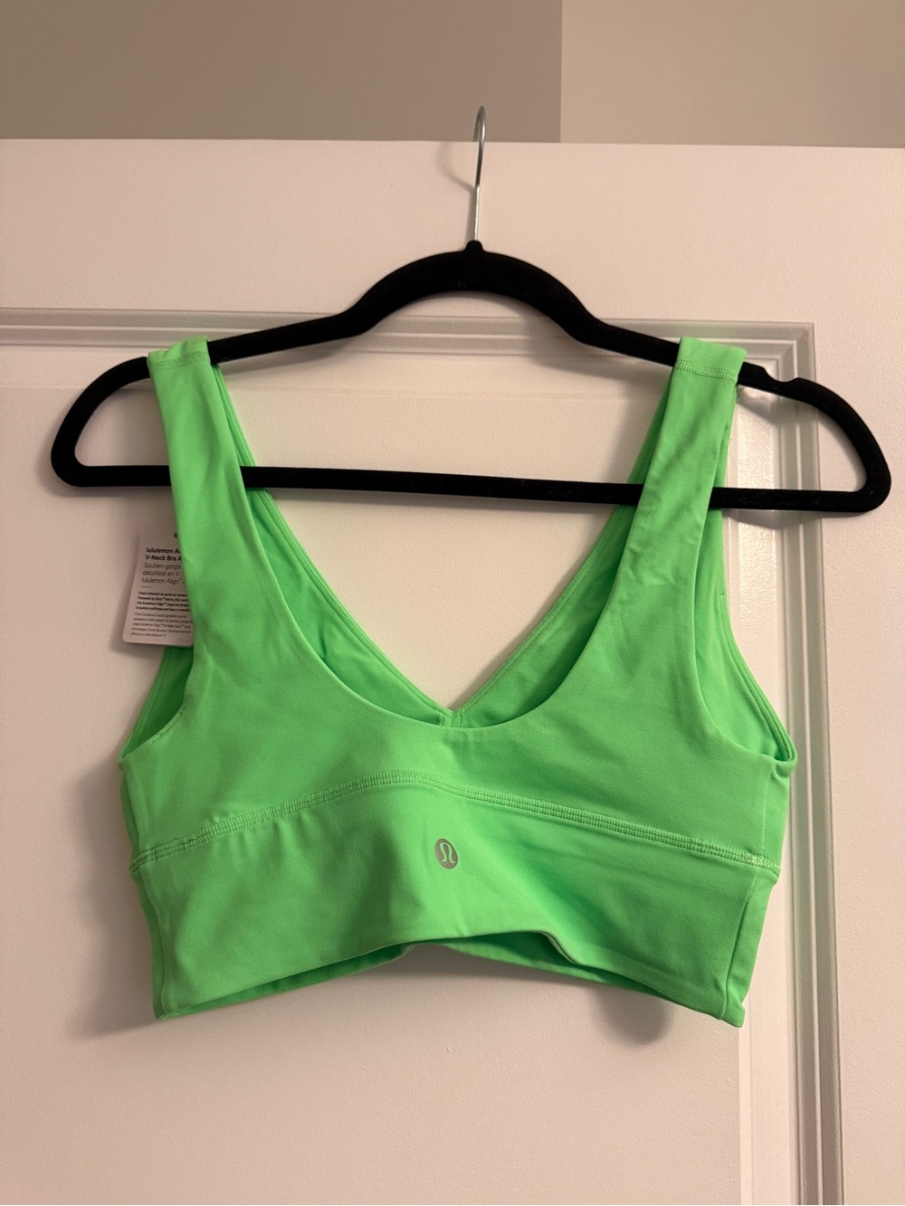 lululemon athletica V-Neck Sports Bra in Neon Green - Picture 2 of 4